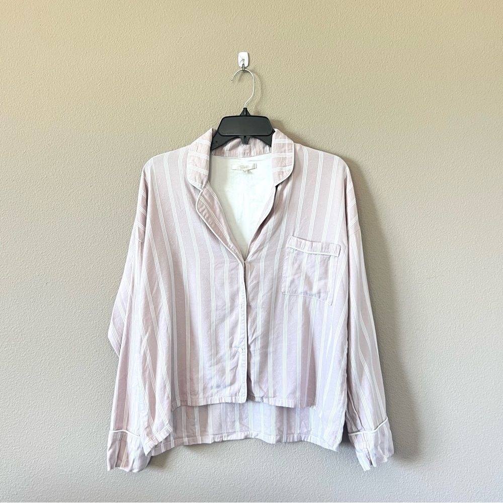 Z Supply Sleepwear Pink Striped Pajama Top